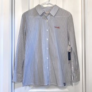 Black & white Striped Button Down Blouse